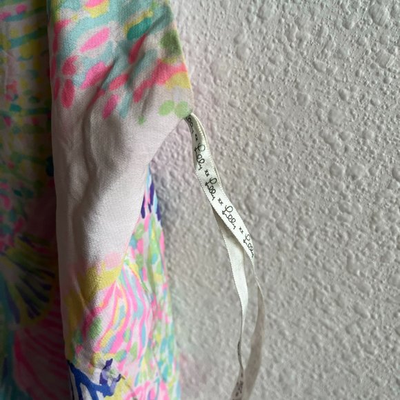 Lilly Pulitzer Clara Multi Roar of The Seas Asymmetric Hem Slip Dress Size S - Picture 7 of 12